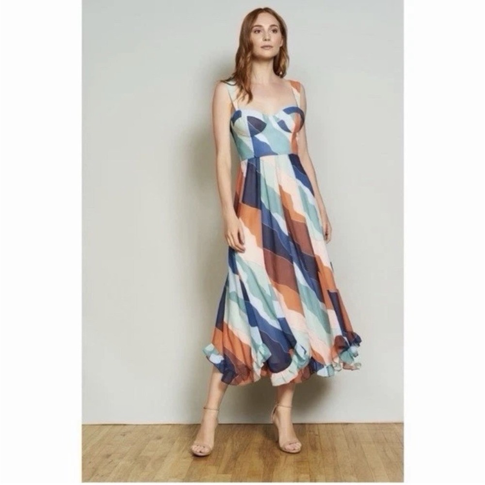 Hutch Leona Bustier Dress Size 0 Colorful Sleeveless Maxi